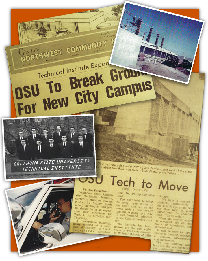 A Collage of images denoting the history of OSU-Oklahoma City.