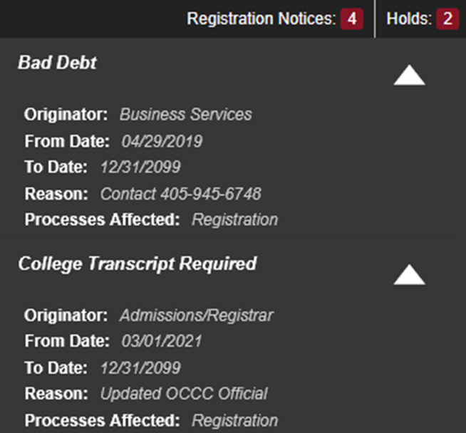 Screenshot of View Summary Details information..