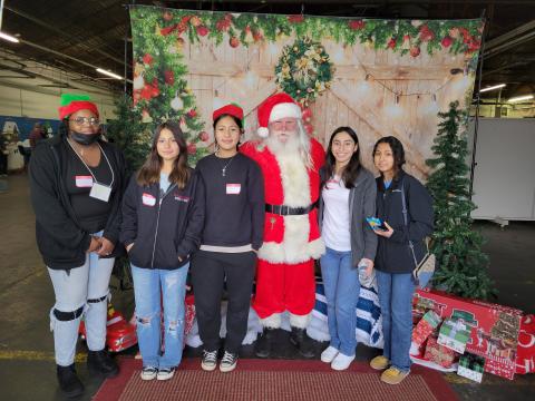 Santa visits with OSU-OKC Talent Search students 